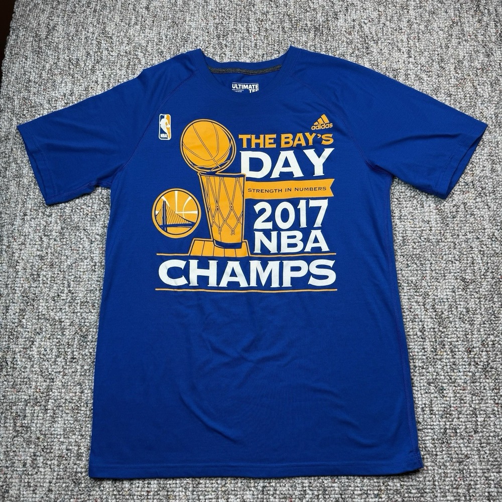 Adidas Shirt Mens Medium Golden State Warriors The Bay's Day 2017 NBA Champions